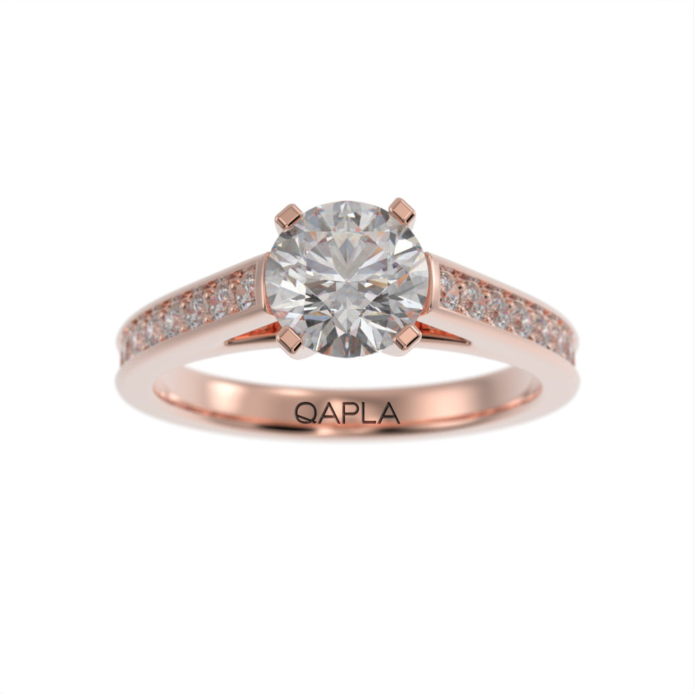 Pristine cathedral pave ring
