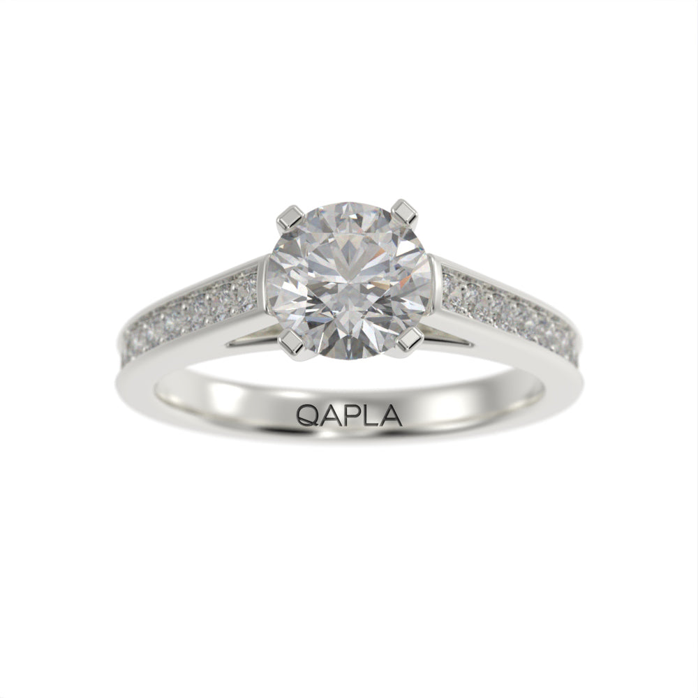 Pristine cathedral pave ring
