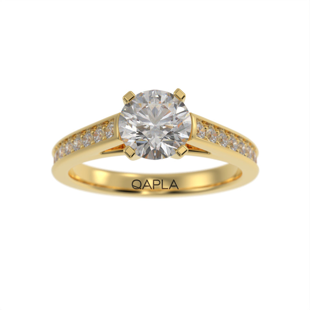 Pristine cathedral pave ring