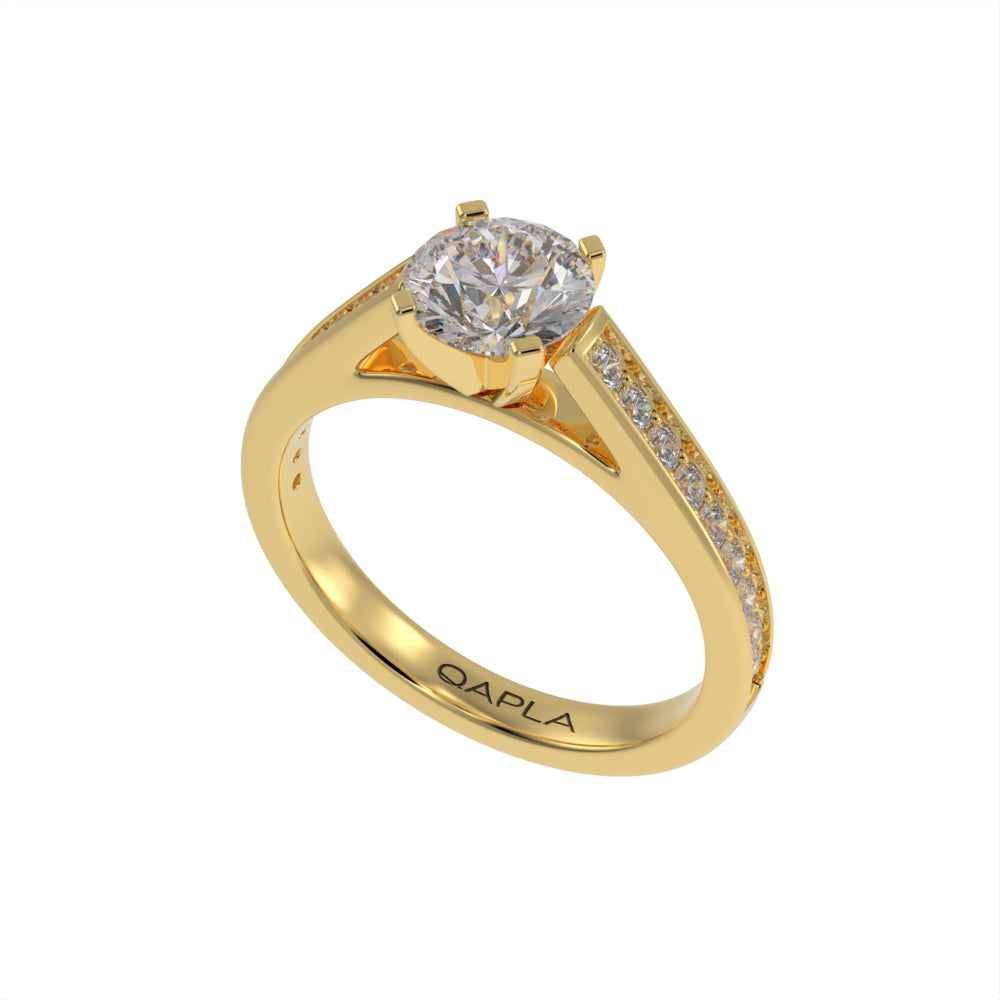 Pristine cathedral pave ring