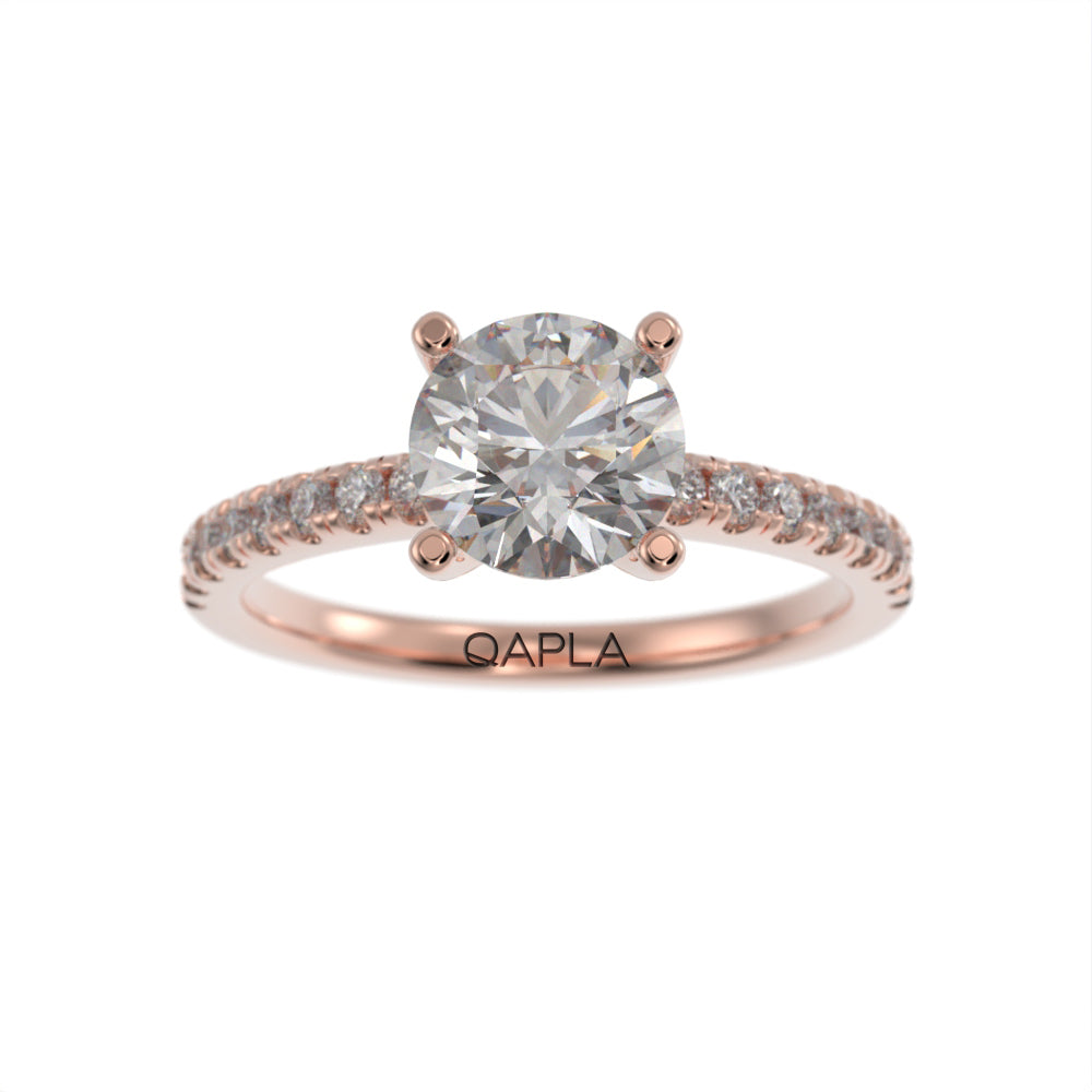 Classical slim brilliant pave ring