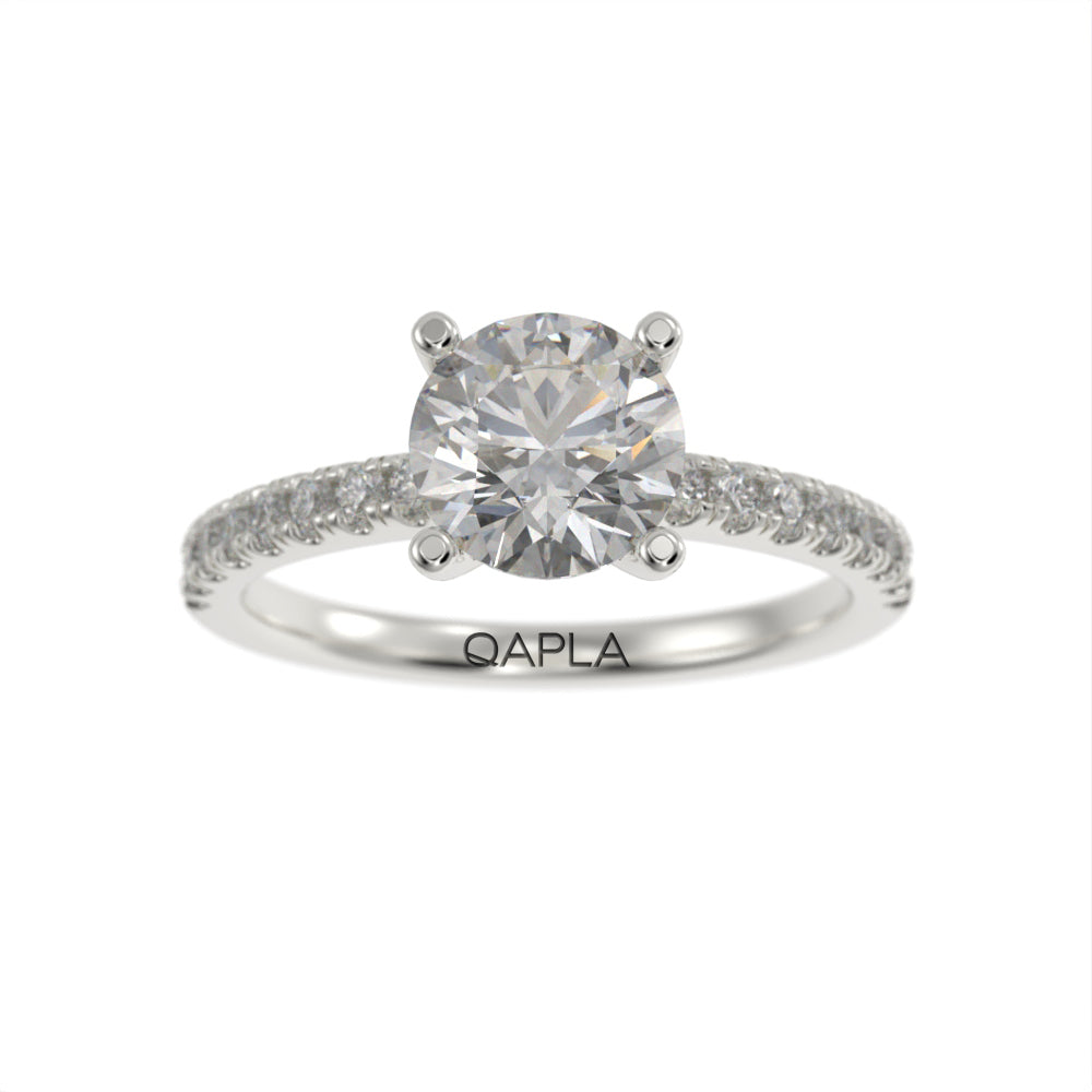 Classical slim brilliant pave ring