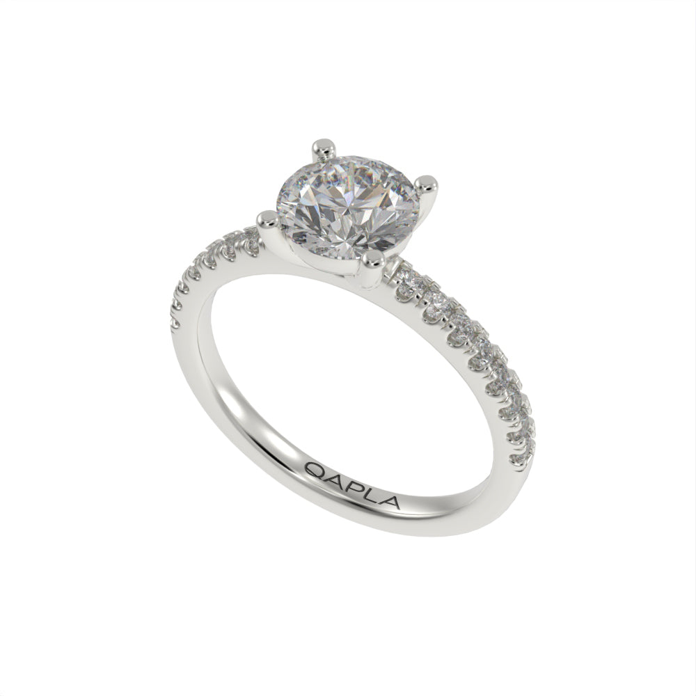 Classical slim brilliant pave ring