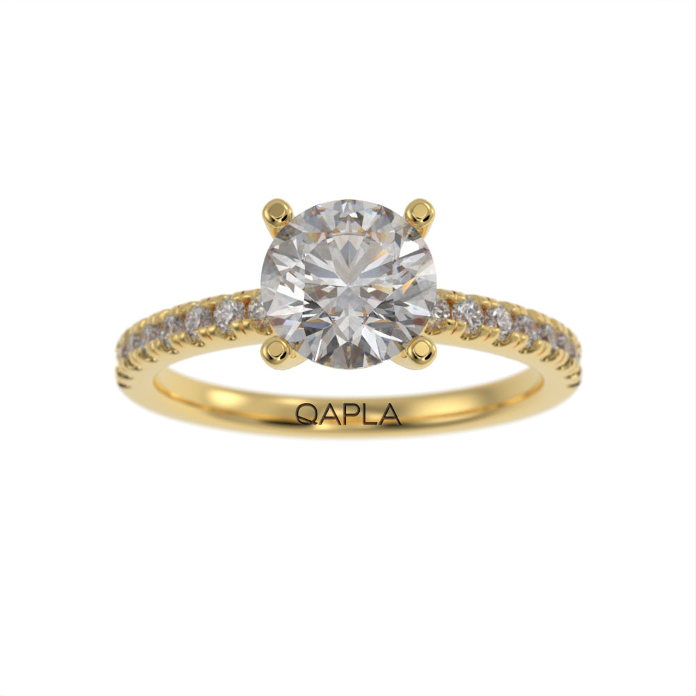 Classical slim brilliant pave ring