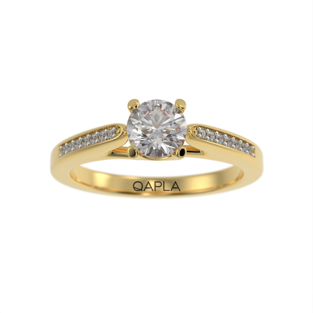 Sleek crossed pave ring