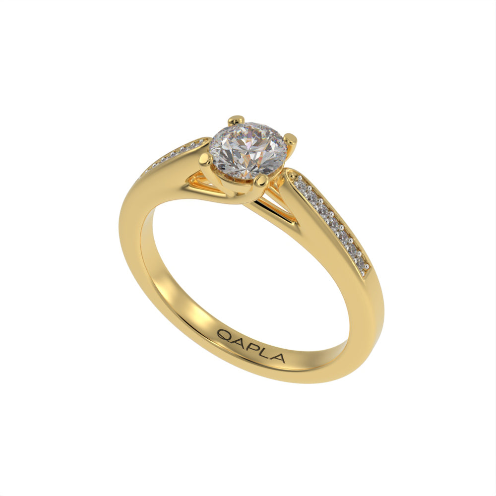 Sleek crossed pave ring