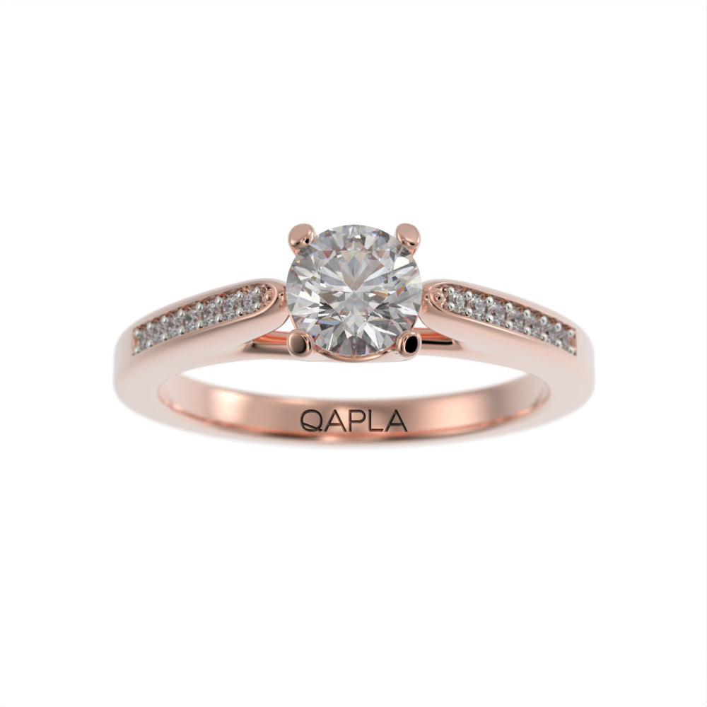 Sleek crossed pave ring