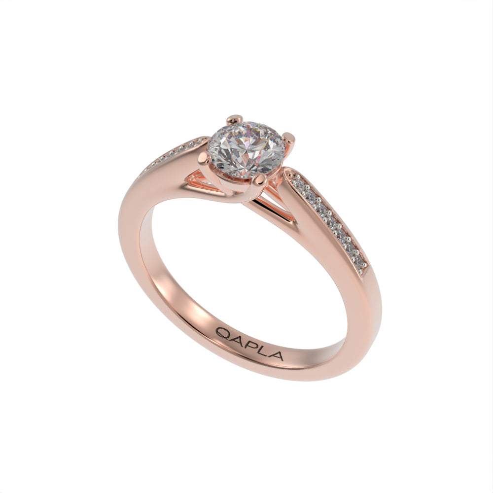 Sleek crossed pave ring
