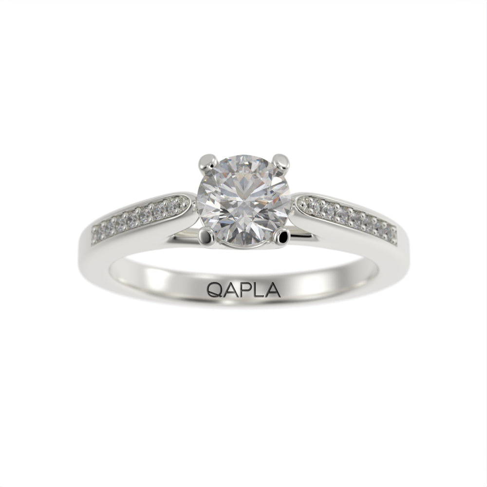 Sleek crossed pave ring