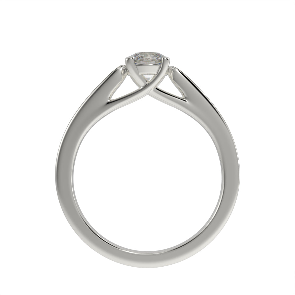 Sleek crossed pave ring