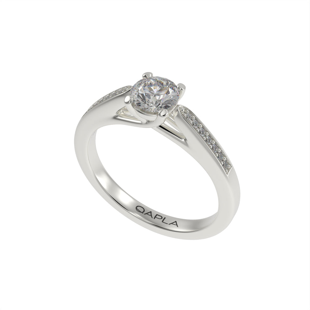 Sleek crossed pave ring
