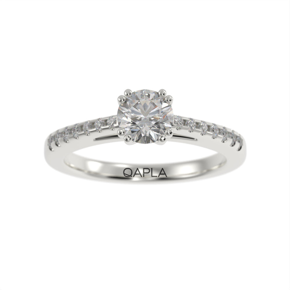 Luxe double prong pave ring