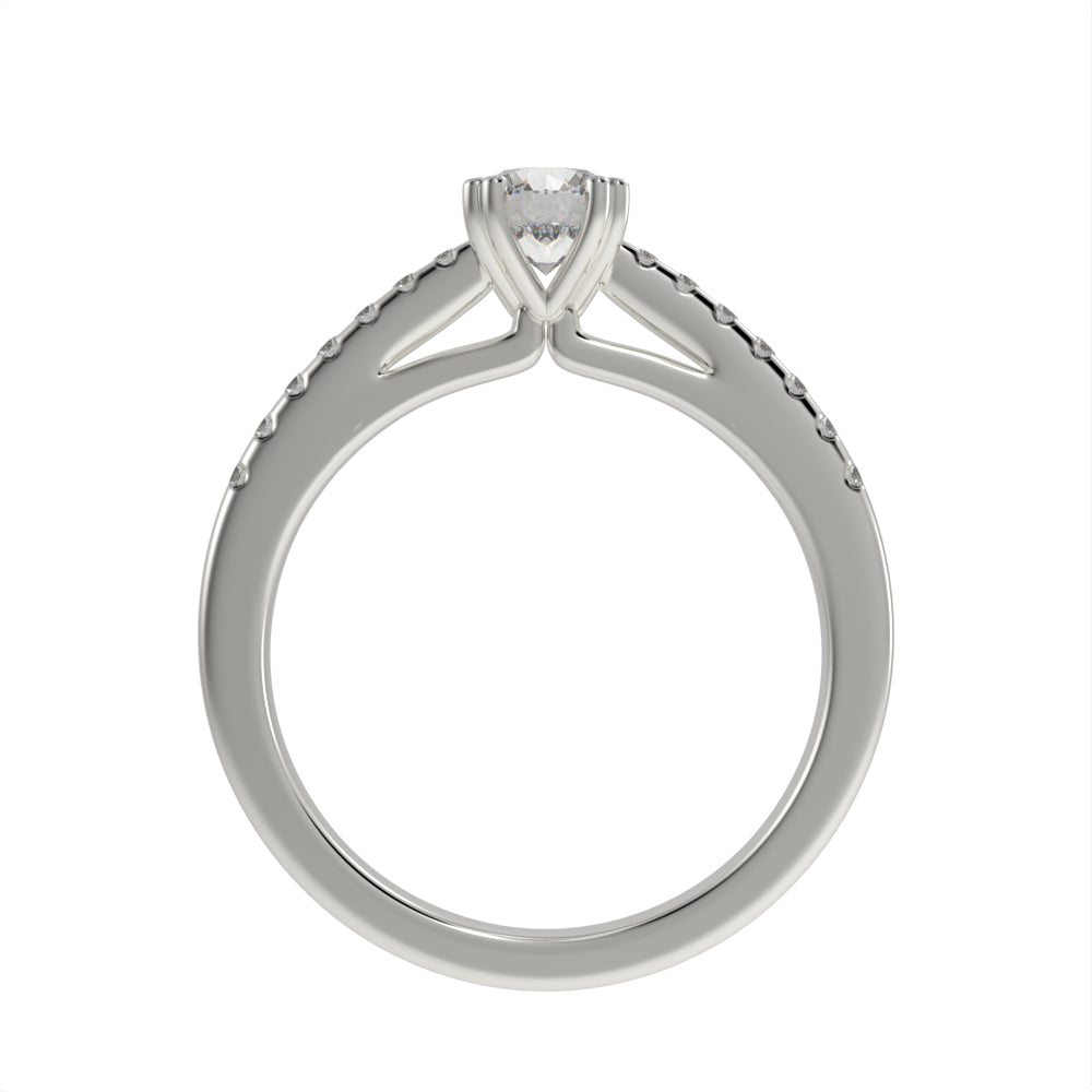 Luxe double prong pave ring