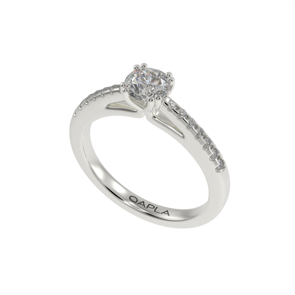 Luxe double prong pave ring