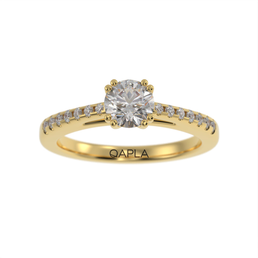 Luxe double prong pave ring