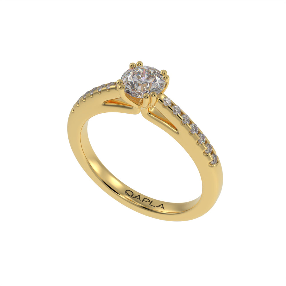 Luxe double prong pave ring