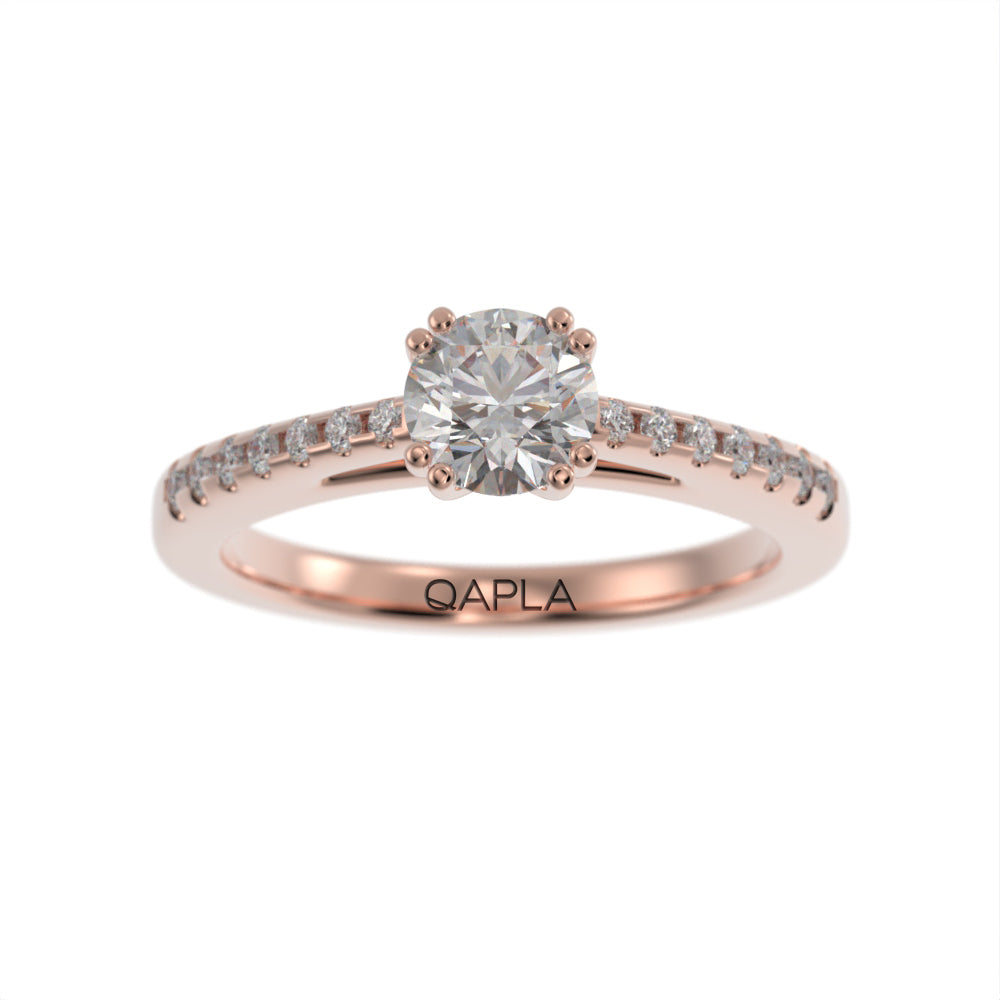 Luxe double prong pave ring