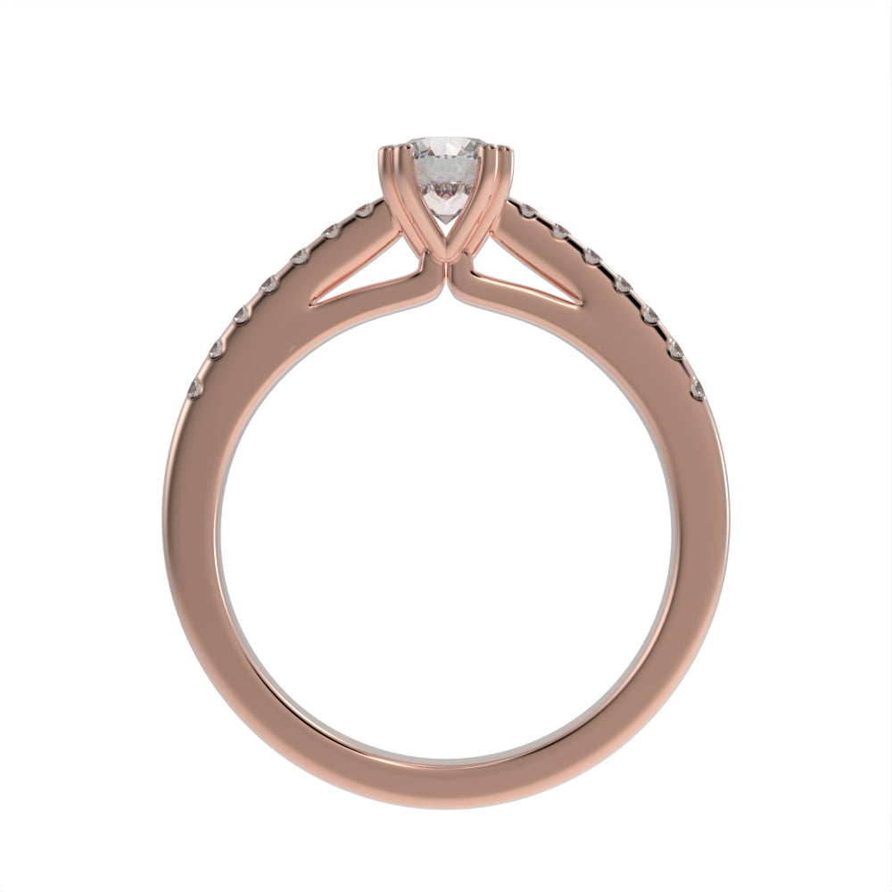 Luxe double prong pave ring