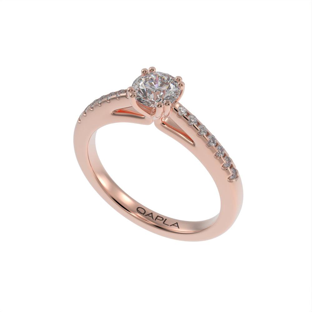 Luxe double prong pave ring