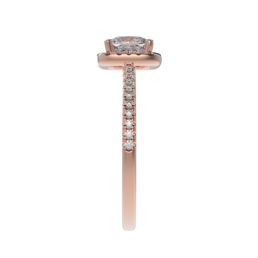 Pristine cushion halo ring
