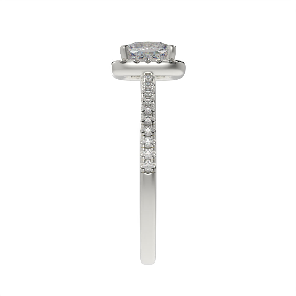Pristine cushion halo ring