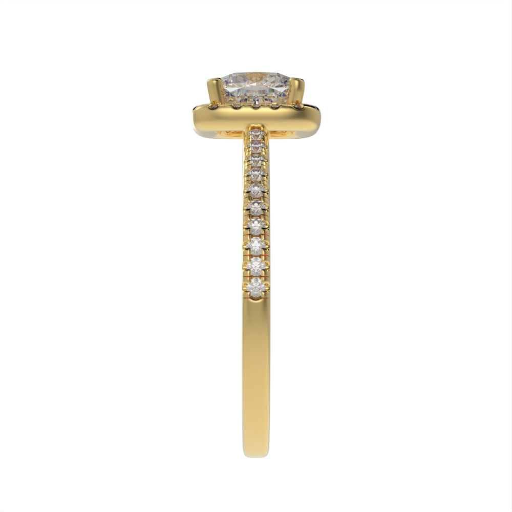 Pristine cushion halo ring