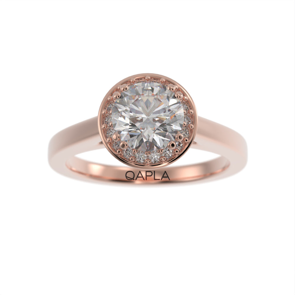 Channel brilliant halo ring