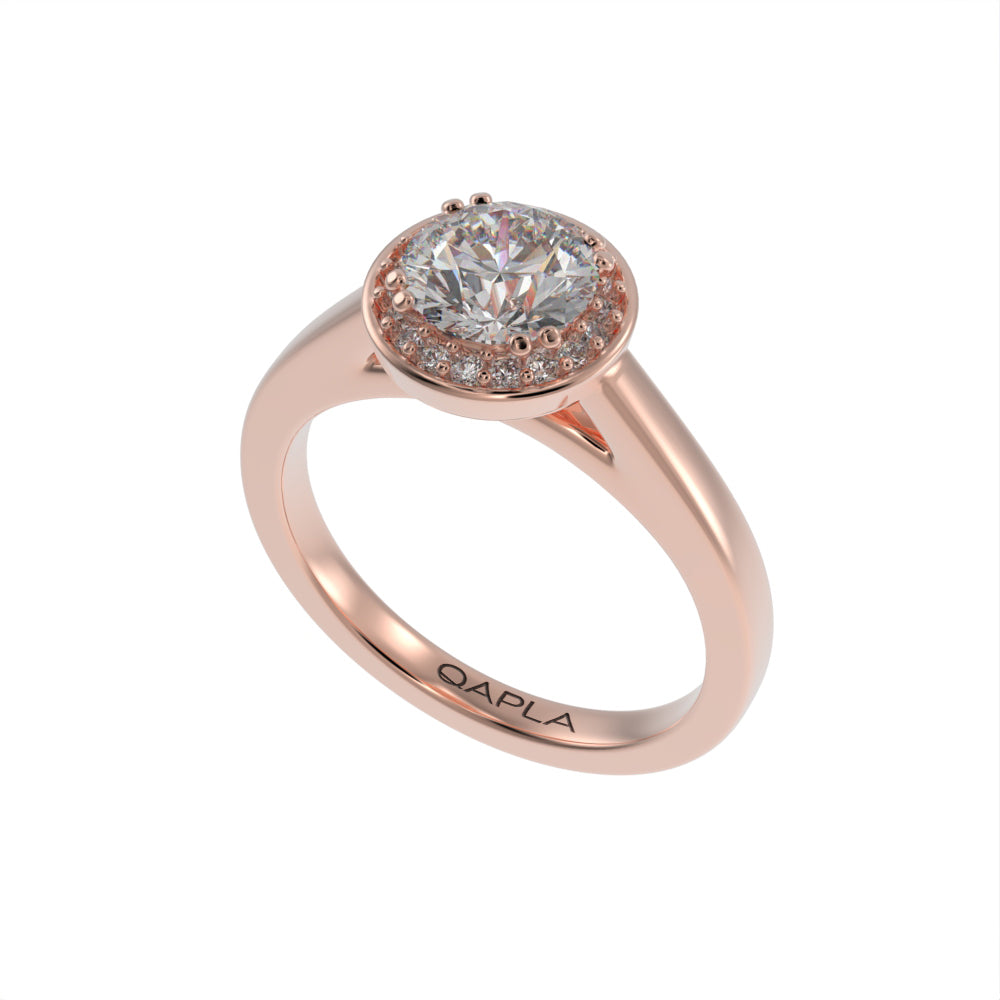 Channel brilliant halo ring