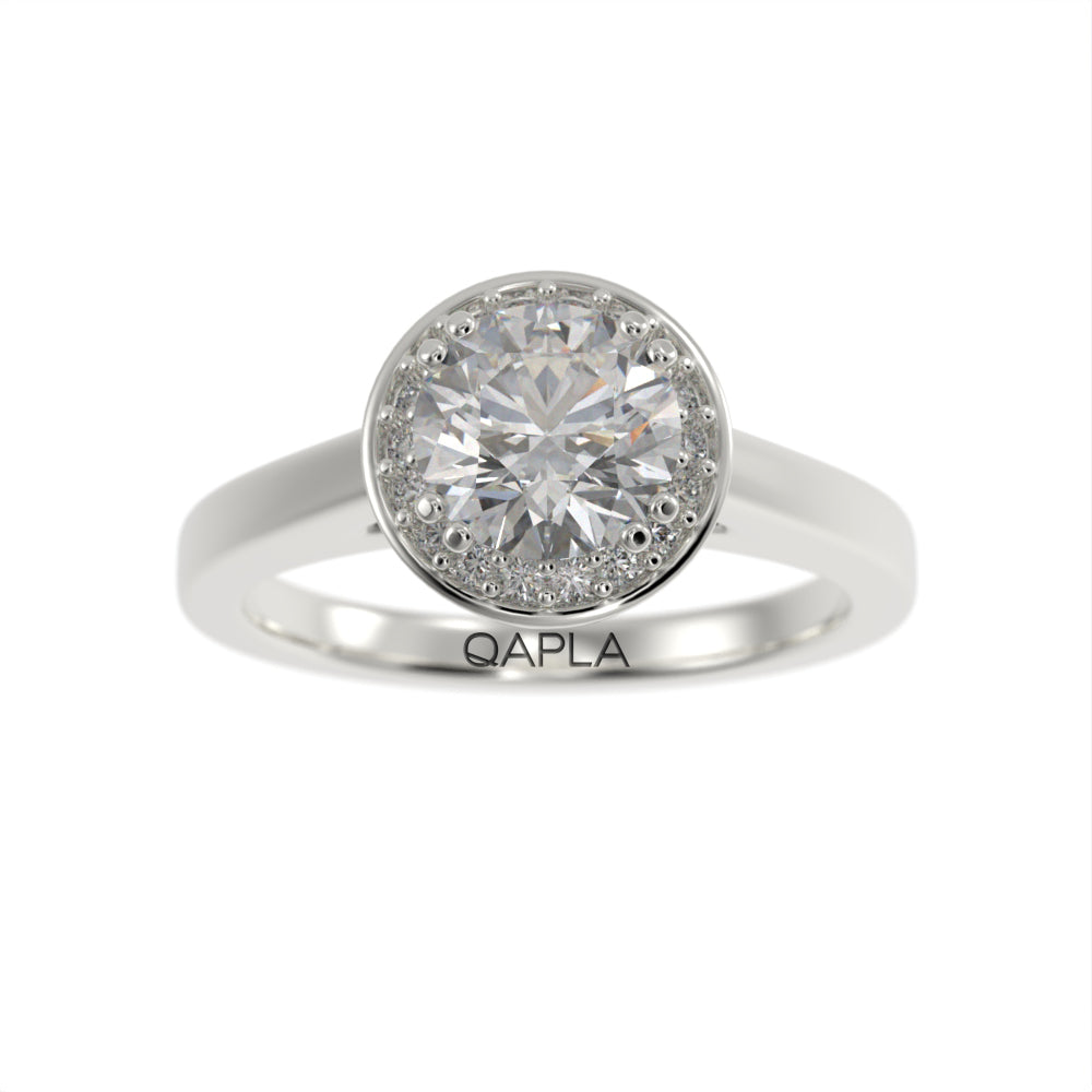 Channel brilliant halo ring