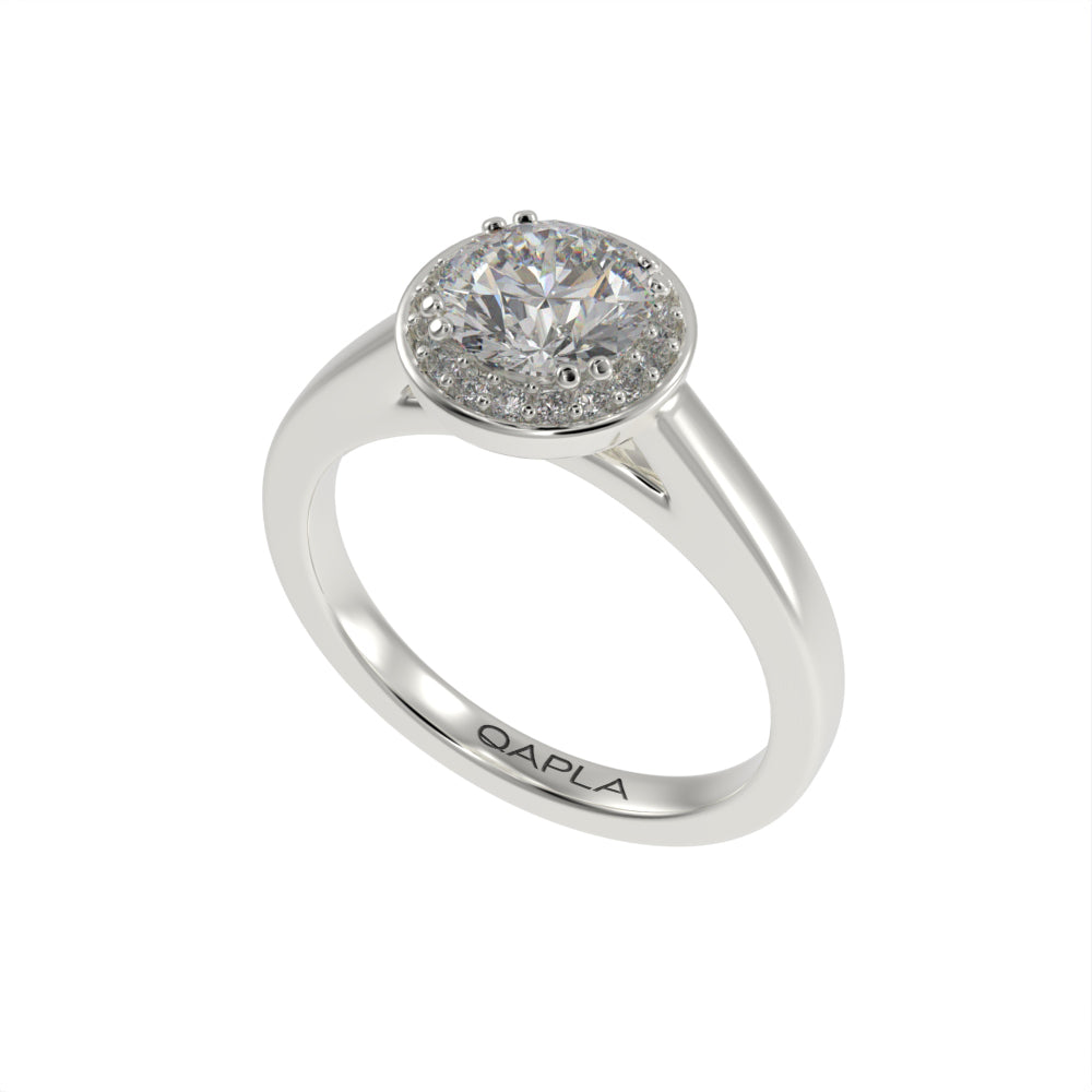 Channel brilliant halo ring
