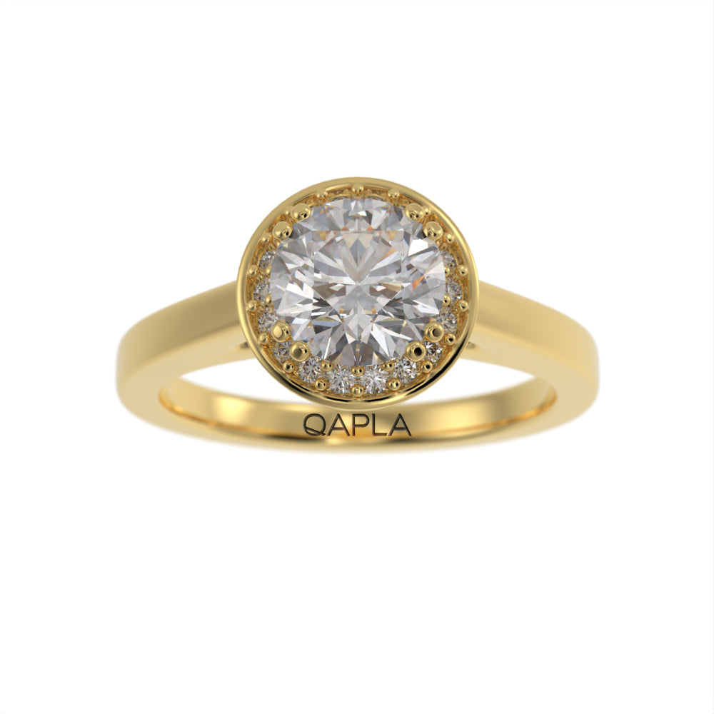 Channel brilliant halo ring