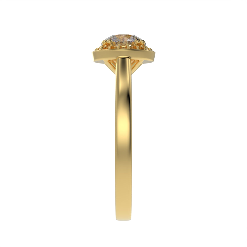 Channel brilliant halo ring