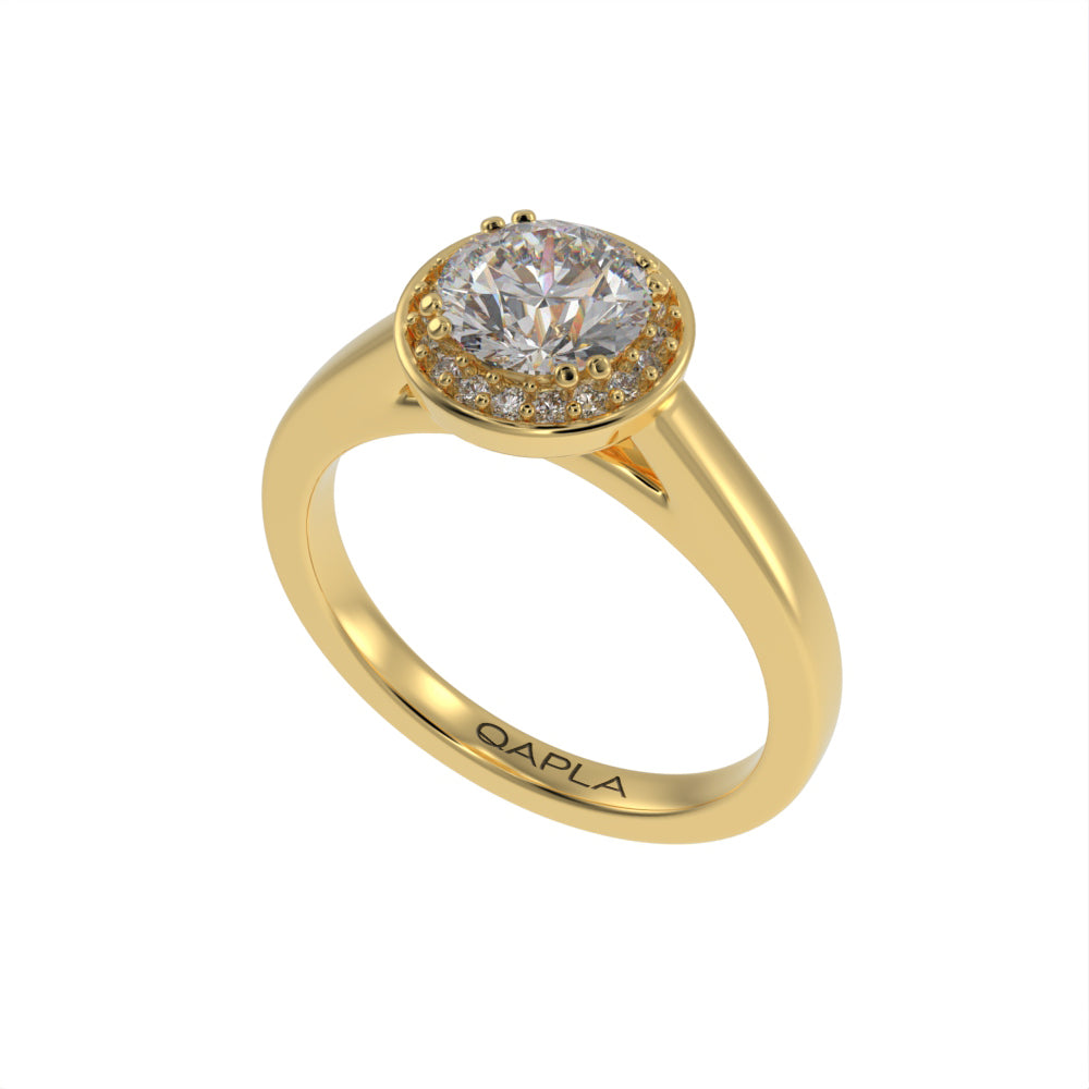 Channel brilliant halo ring