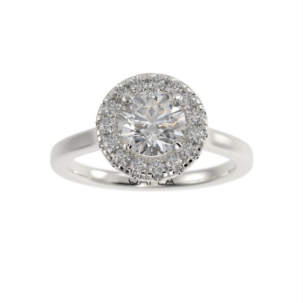 Minimal round halo ring