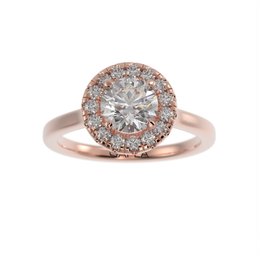Minimal round halo ring