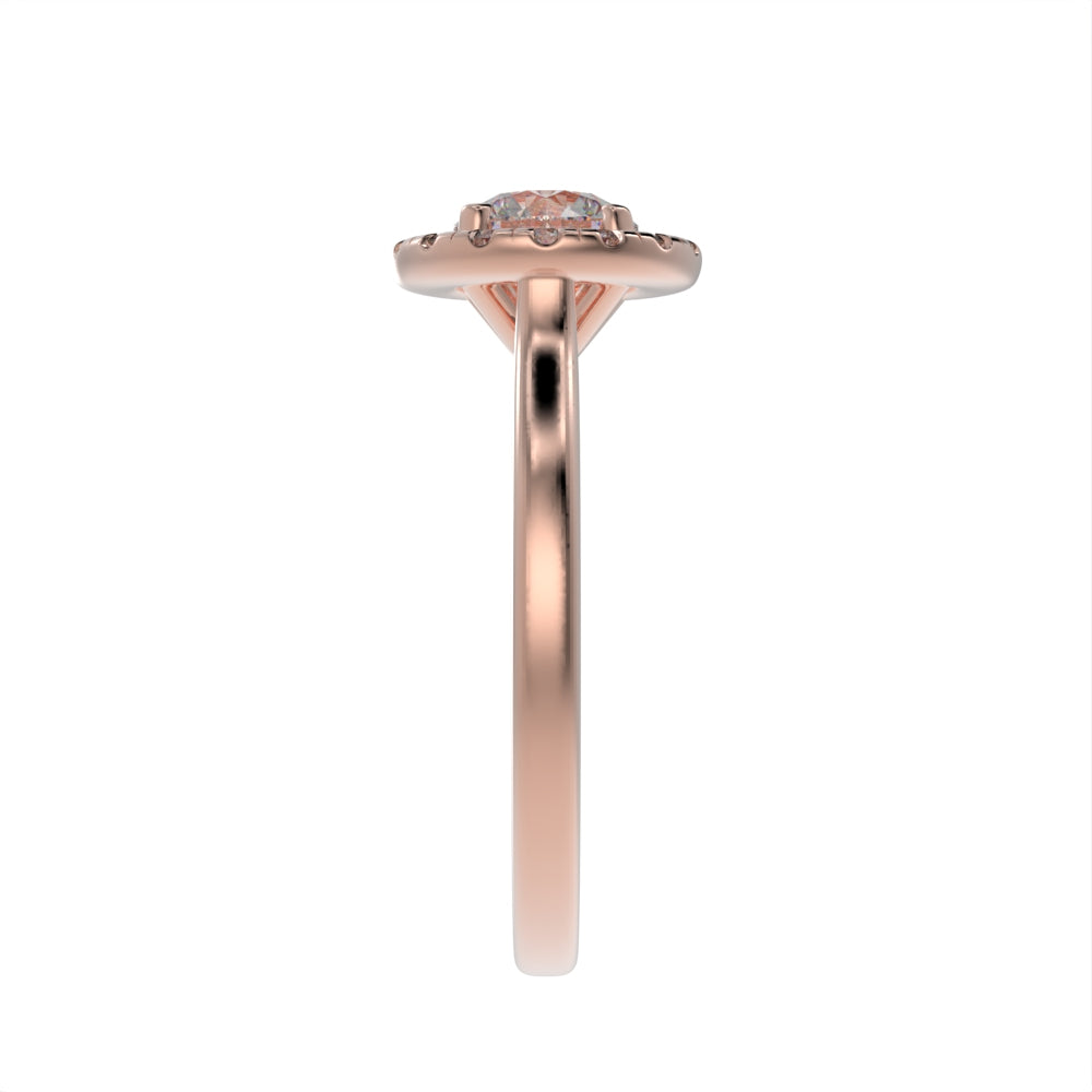 Minimal round halo ring