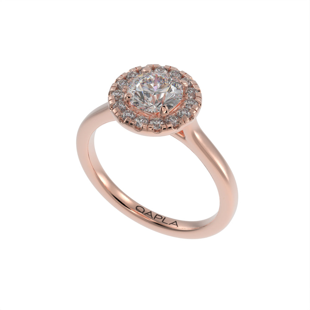 Minimal round halo ring