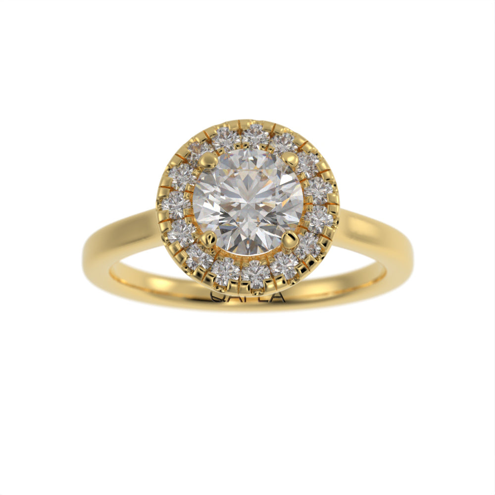 Minimal round halo ring