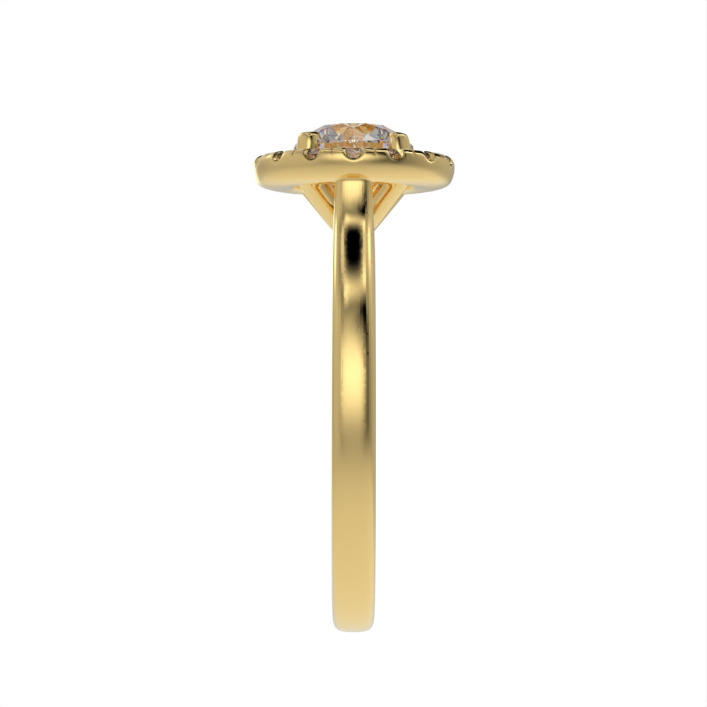 Minimal round halo ring