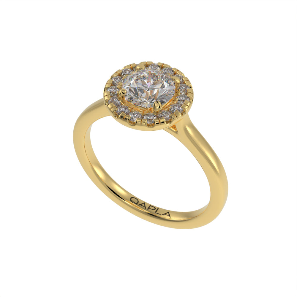 Minimal round halo ring