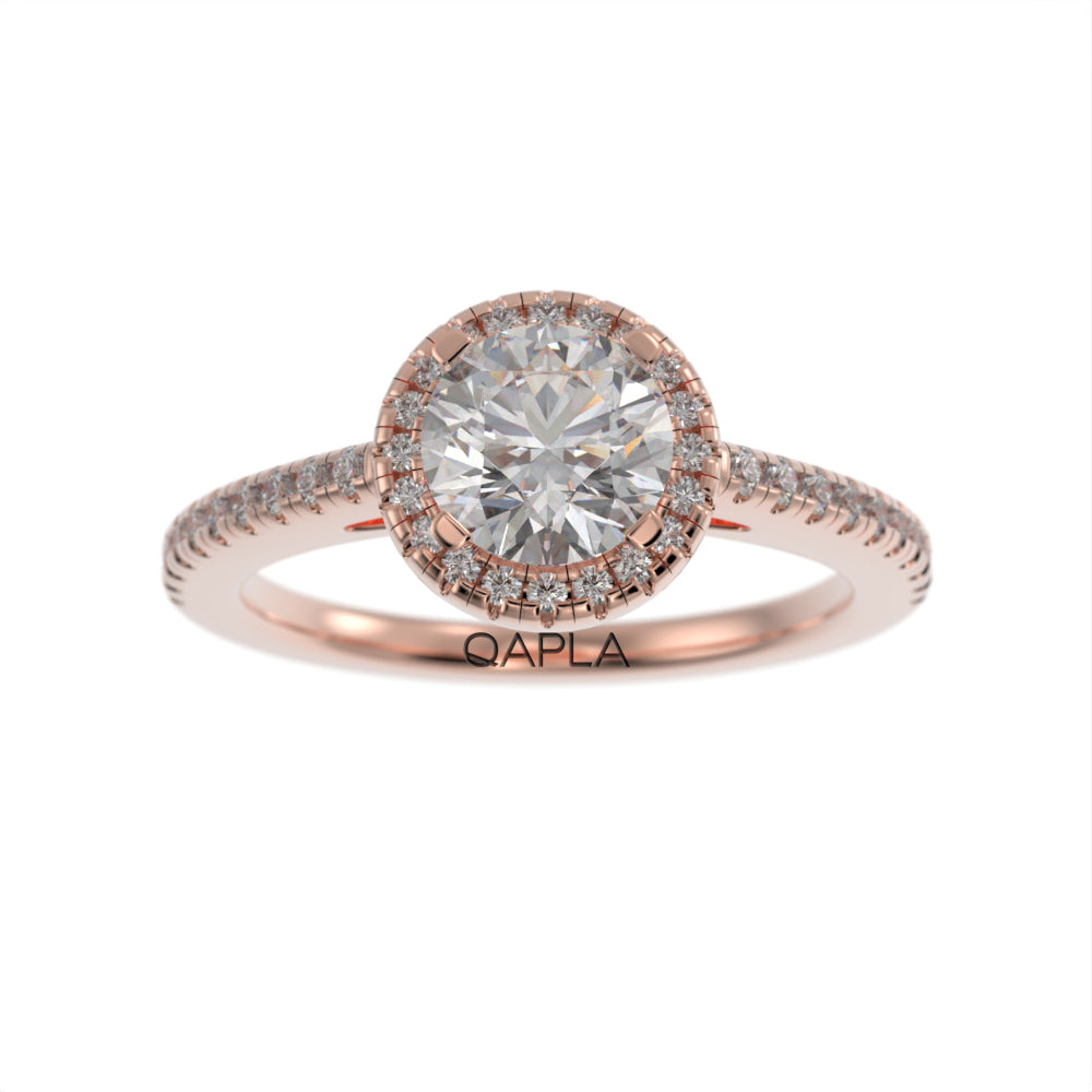 Slim round halo ring