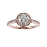 Slim round halo ring