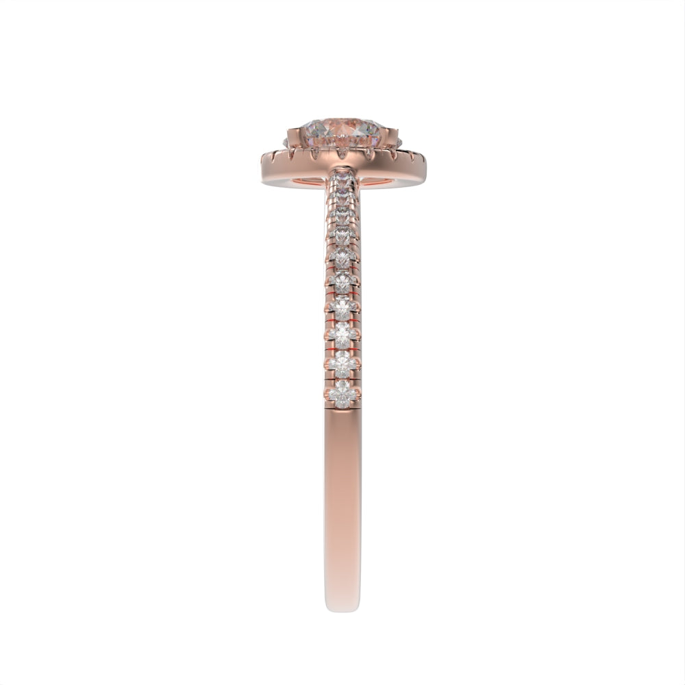Slim round halo ring