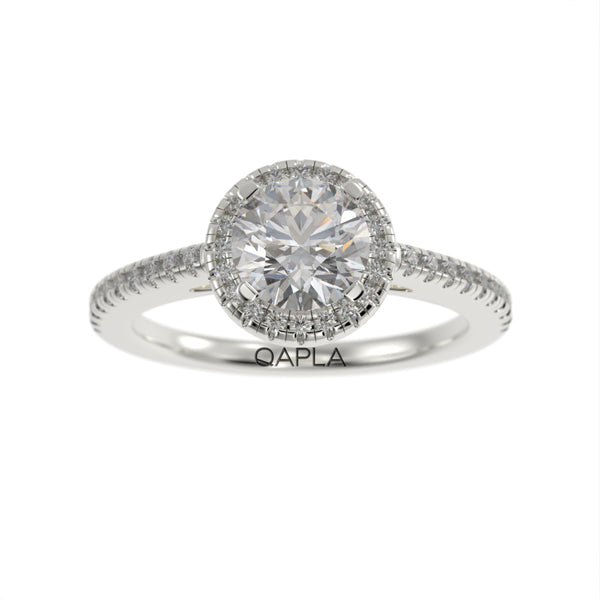 Slim round halo ring