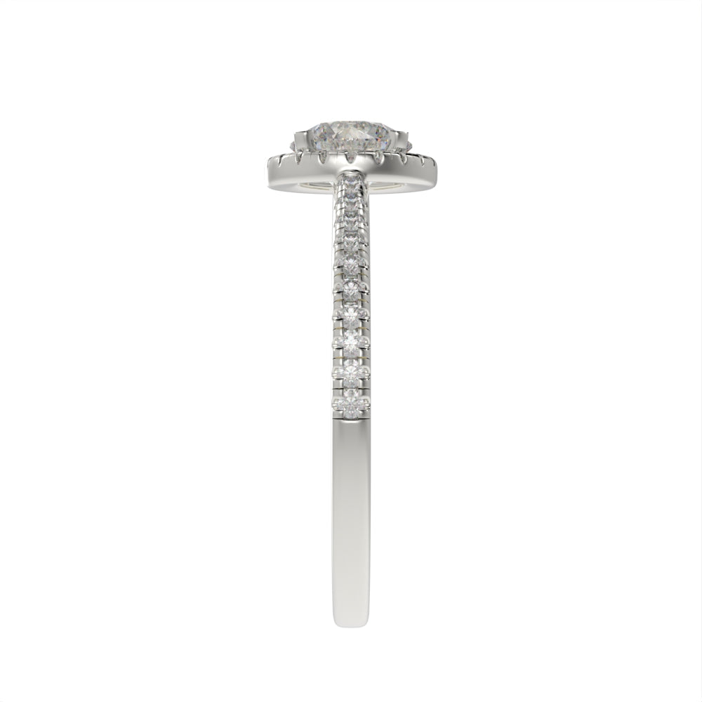 Slim round halo ring