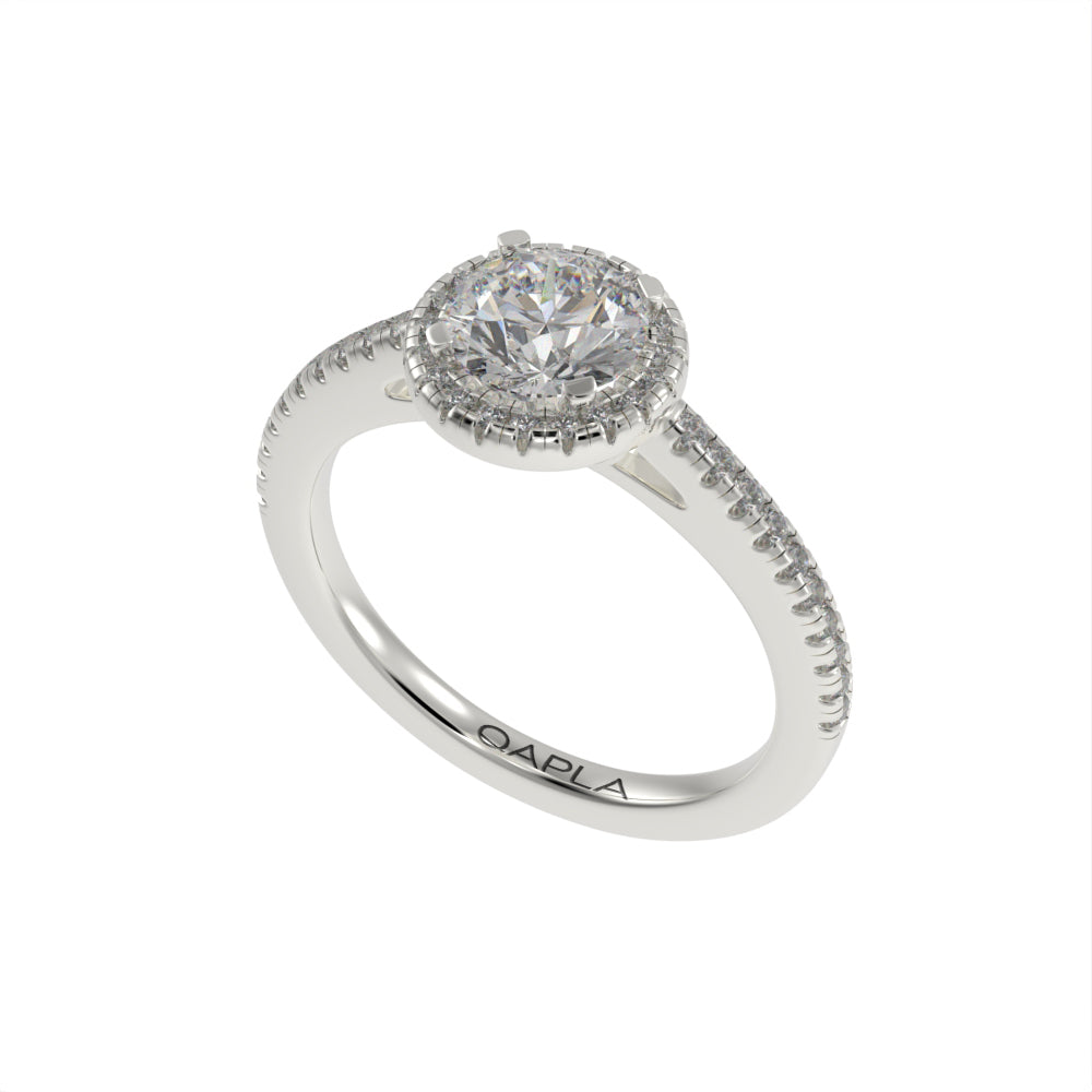 Slim round halo ring