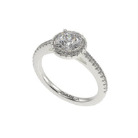 Slim round halo ring