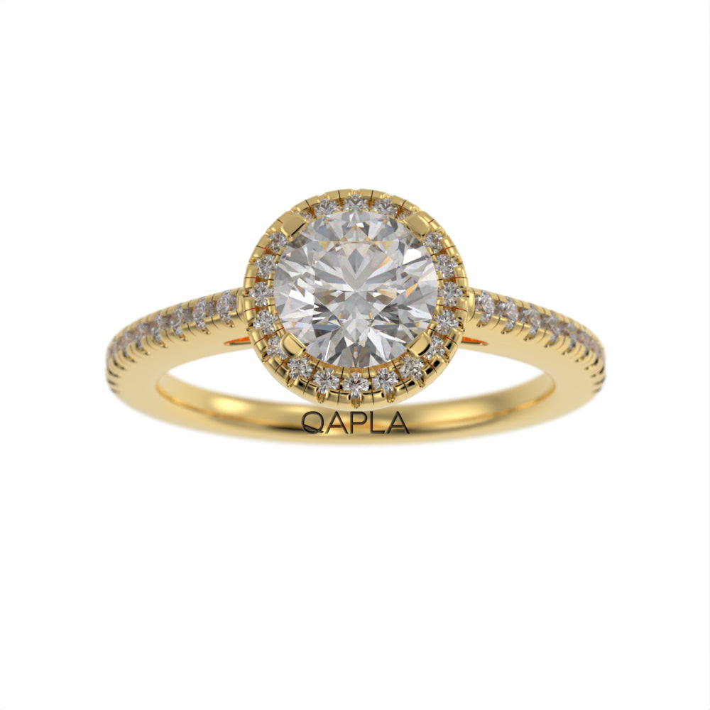 Slim round halo ring