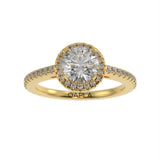 Slim round halo ring