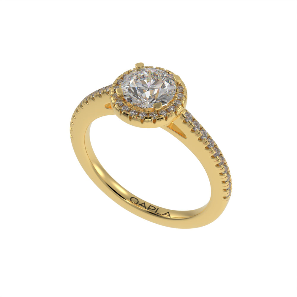 Slim round halo ring